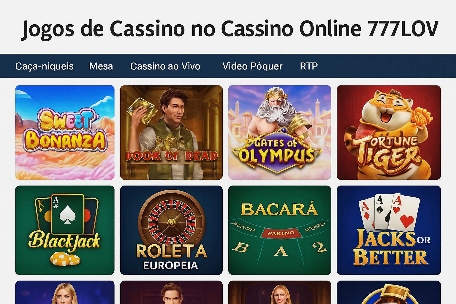 Jogos de cassino online inovadores e emocionantes na 777LOV